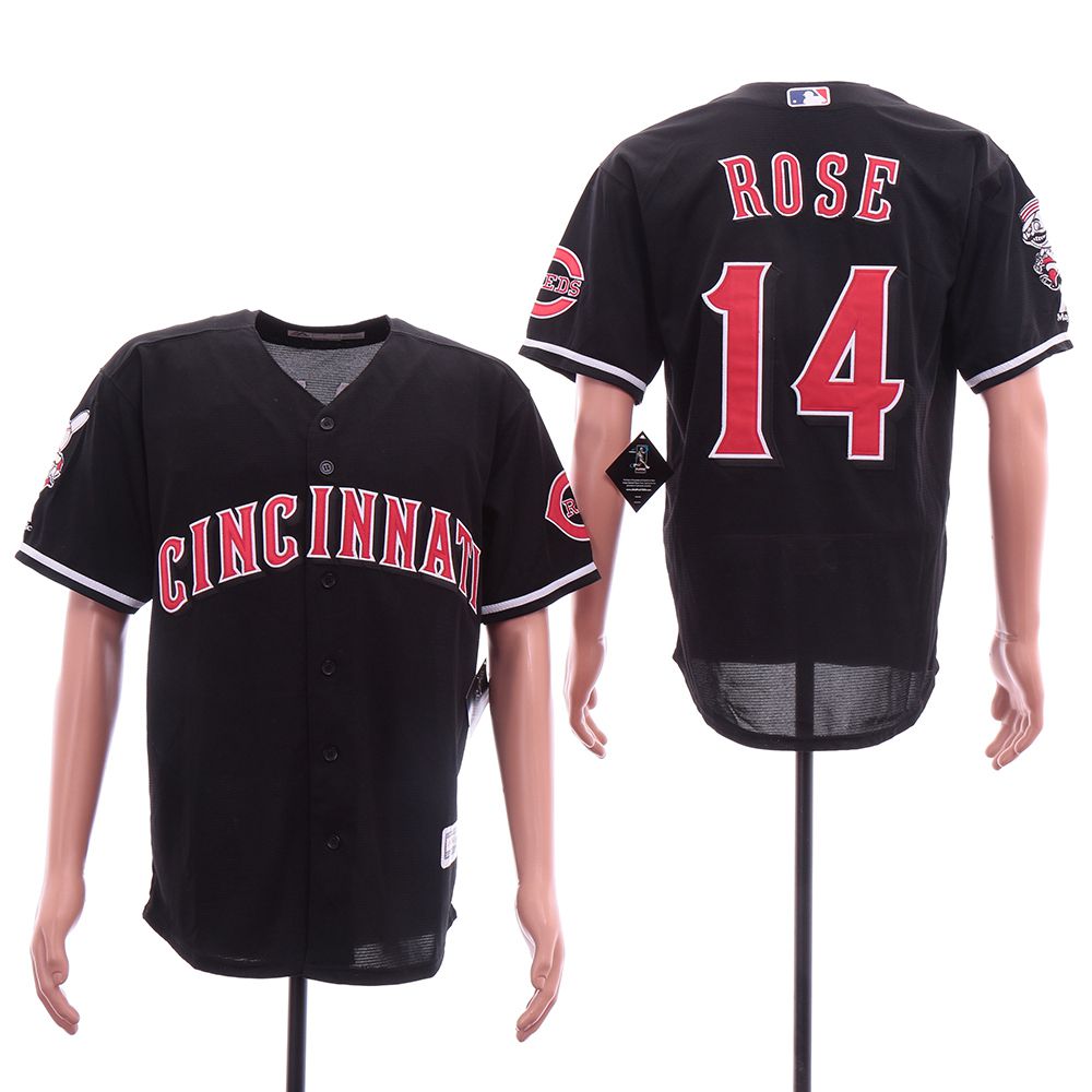 Men Cincinnati Reds #14 Rose Black Game MLB Jerseys->cincinnati reds->MLB Jersey